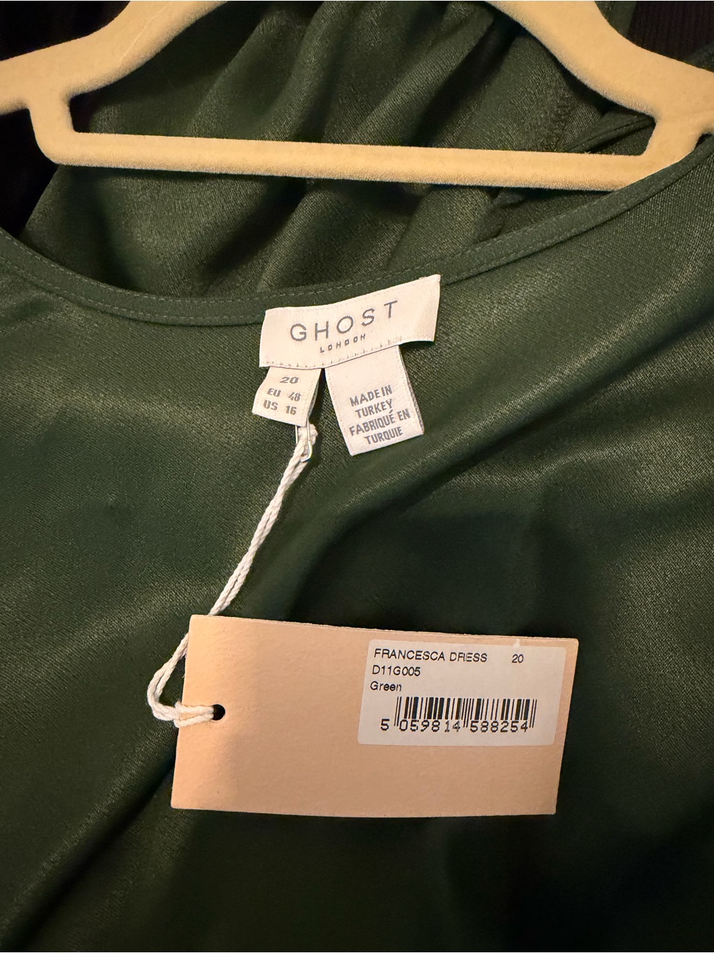 Nwt Ghost London Forest Green Long Sleeve Midi Dress — image 2 of 2